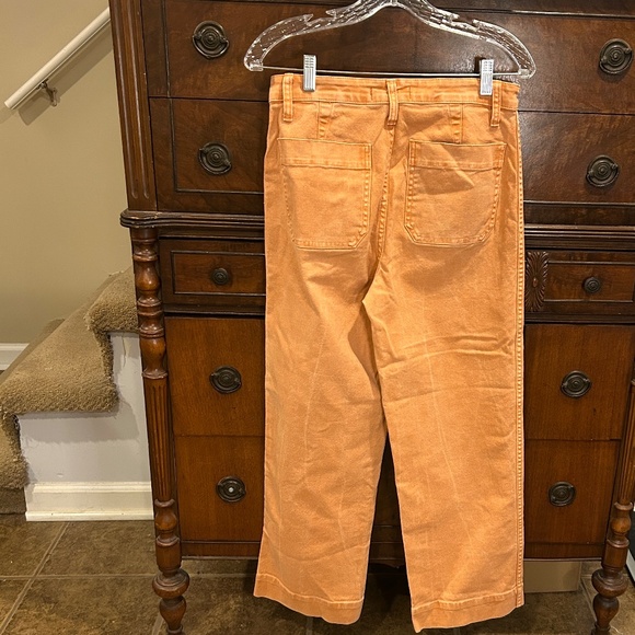 Madewell Emmett Wide-Leg Crop Orange Denim Twill Pants 27 Tall - Picture 3 of 12